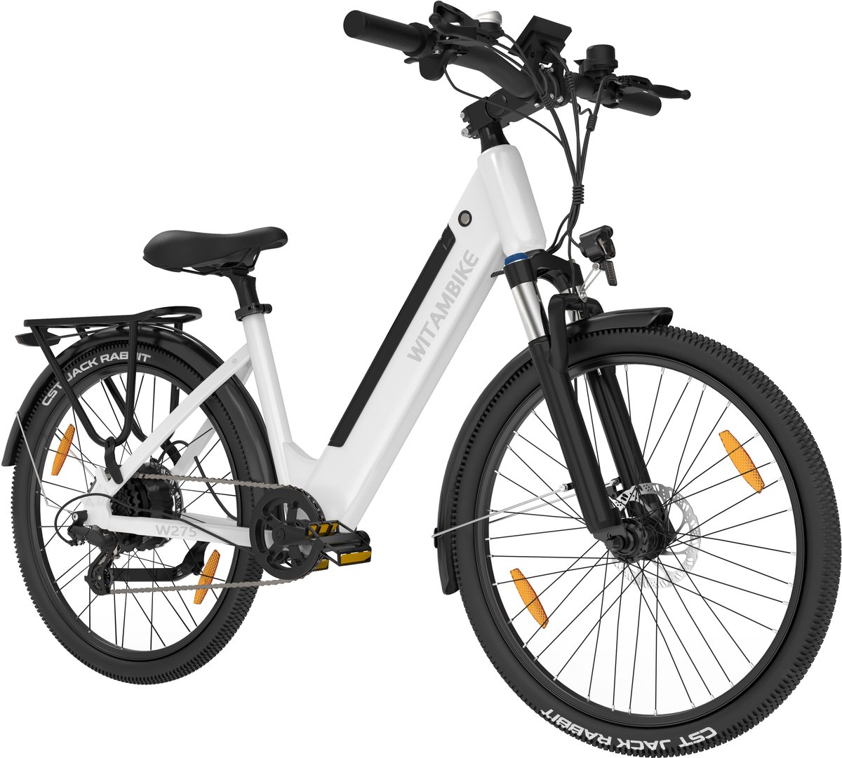 witambike w275 elektrische fiets 250w 36v 13ah 100km actieradius 27 5 shimano 7 versnellingen unisex wit