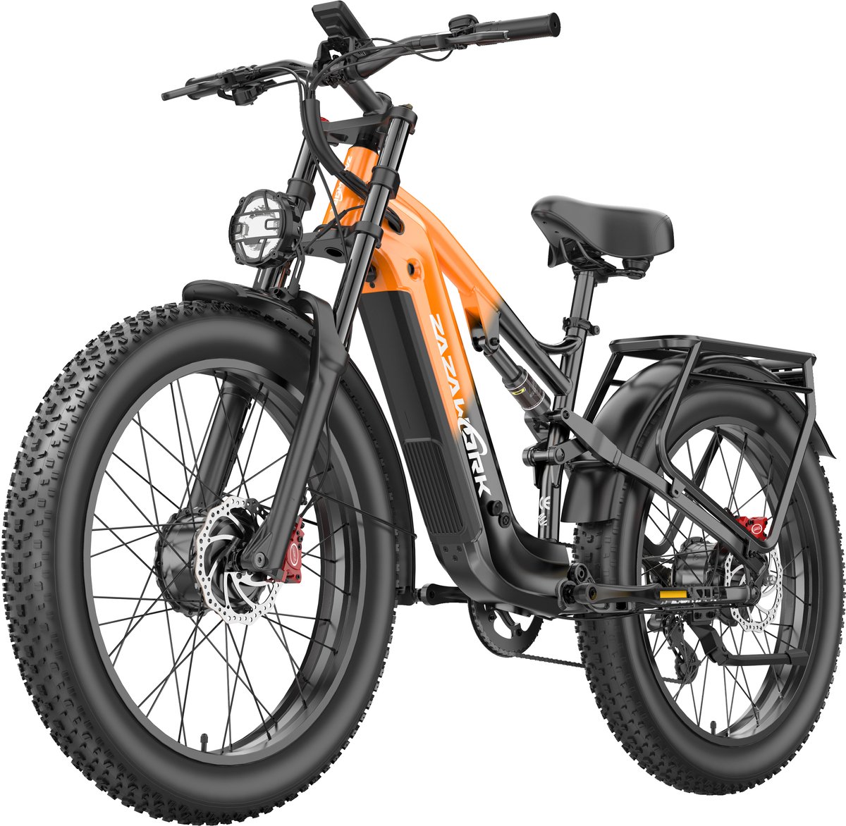 ZAZAWORK CF26 MAX Elektrische Fiets - Trendy 26*4.0 Inch Fatbike - Mountain Snow EBike met Afneembare 48V 25Ah Lithium Batterij - City Commuter E-Bike met 250W Motor - 7 Versnellingen - Oranje Fiets (elektrisch) kopen online