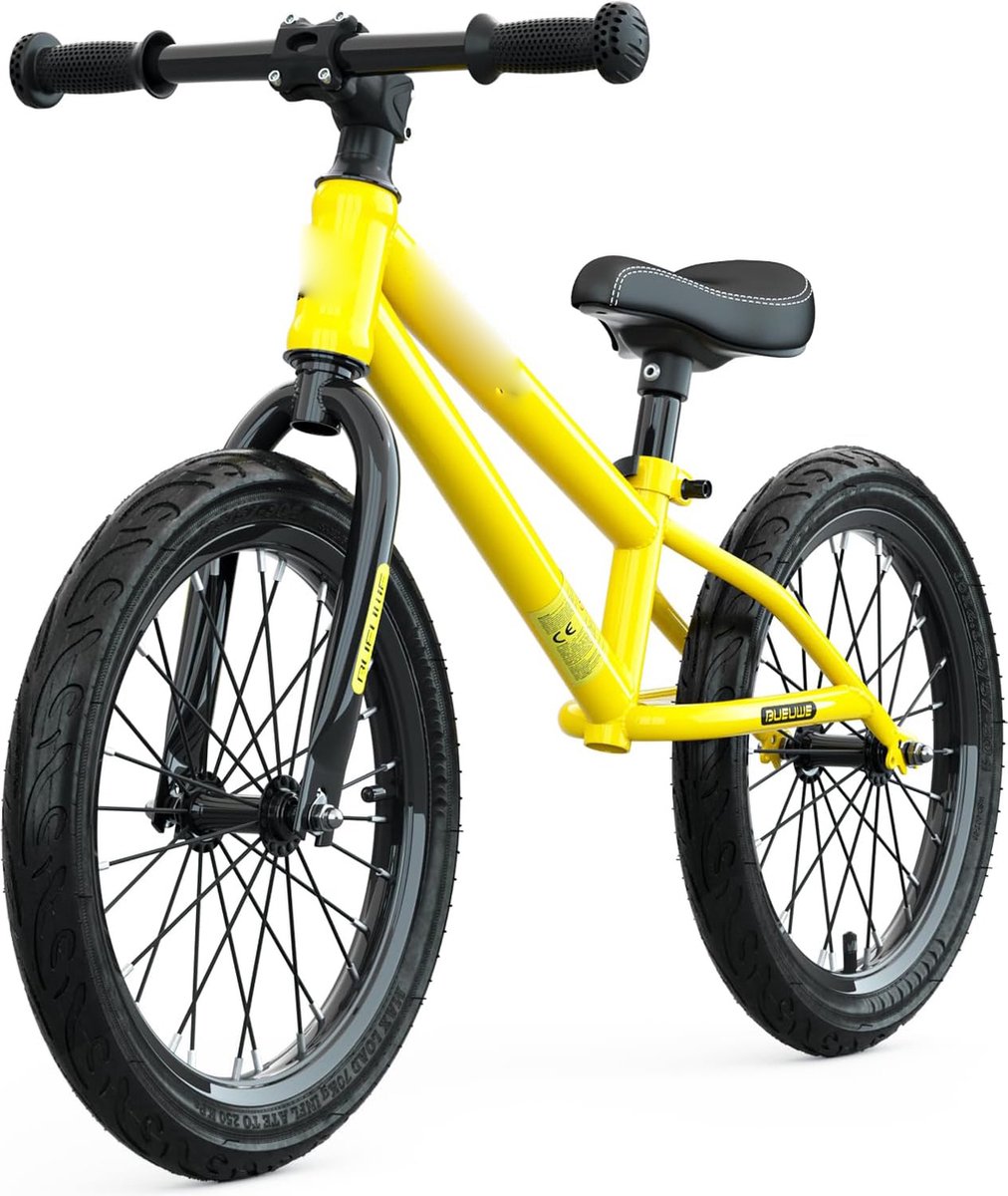 16 Inch Loopfiets voor Kinderen van 4-8 Jaar - Lichtgewicht Carbon Stalen Frame - Verstelbaar Zadel - Luchtbanden - Geschikt voor Jongens en Meisjes - Balansfiets Loopfiets kopen online