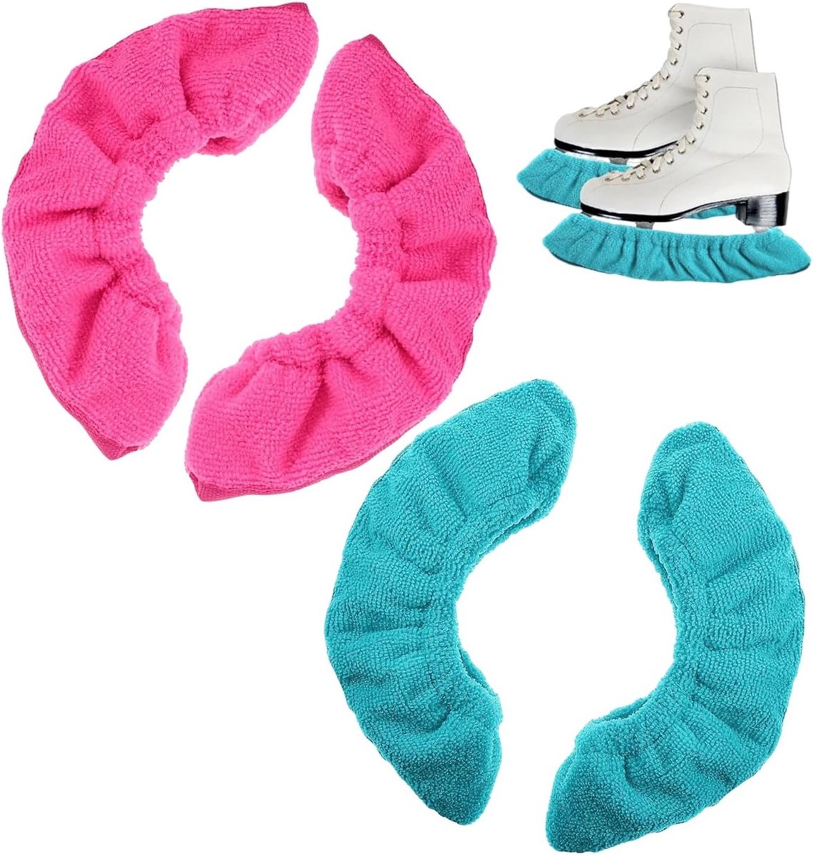 2 paar skate schoenhoezen bescherming voor skateschoenen elastische accessoires voor skateboarden blauw roze