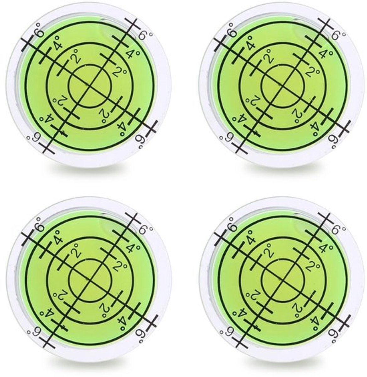 4 stuks mini waterpas diameter 32 mm precisie tas waterpas