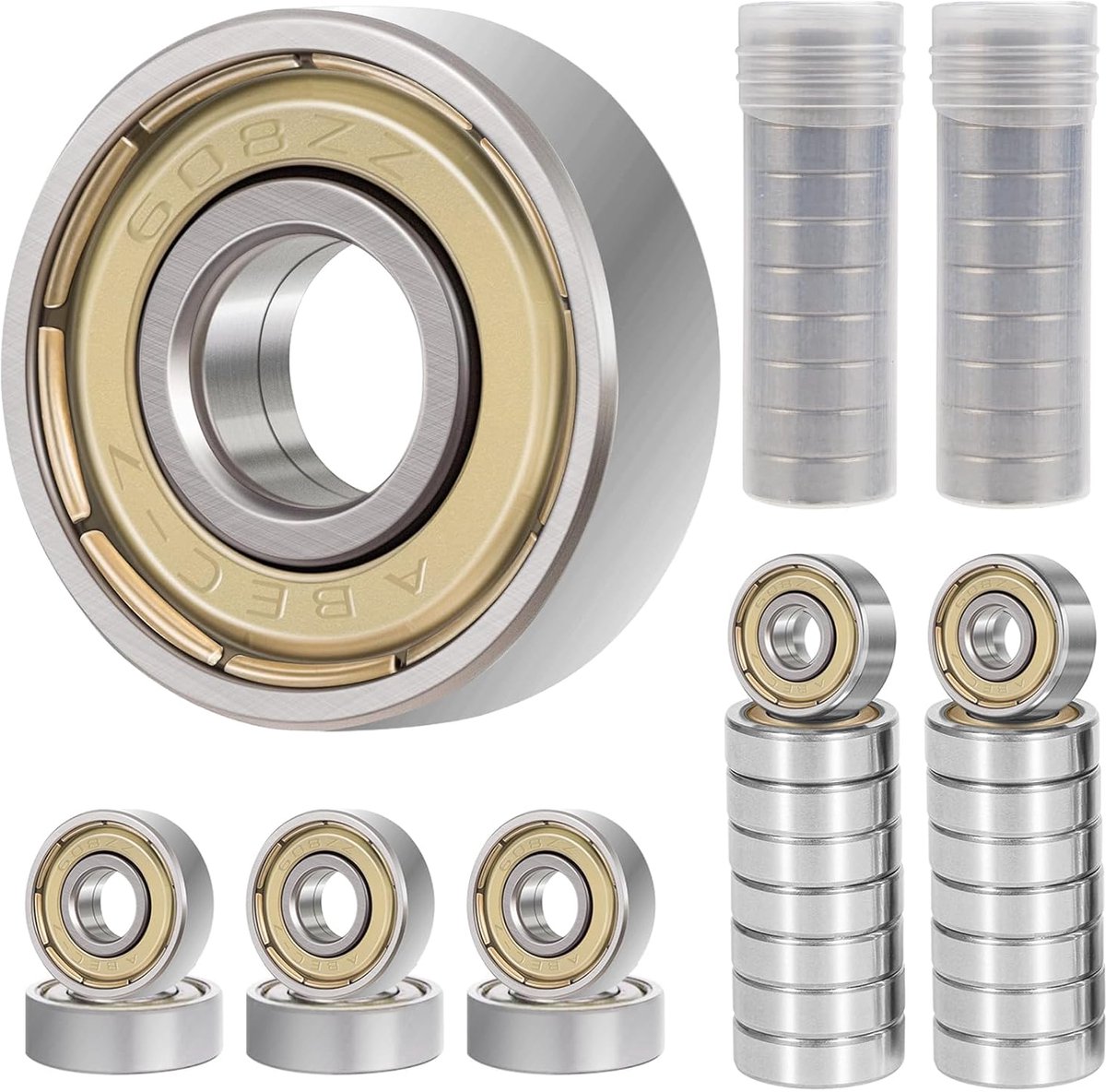 40 STKS 608 ZZ Kogellagers 8x22x7mm Koolstofstaal Hoge Snelheid Miniatuur Groefkogellagers Hittebestendig voor Skateboard Rolschaatsen Inline Skates Skateonderdeel kopen online