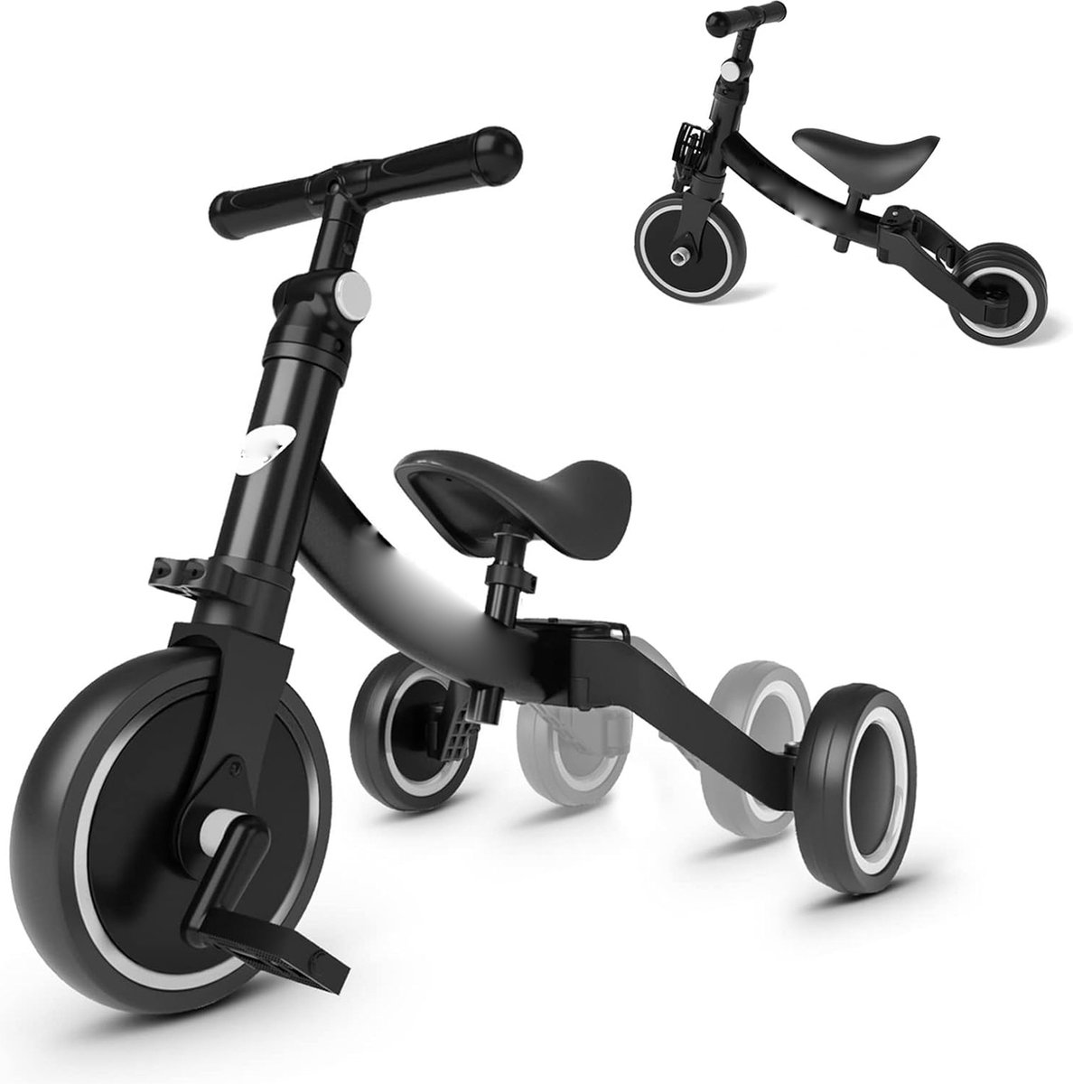 5-in-1 Loopfiets voor Kinderen - Tricycle en Balansfiets - Loopfiets en Rennend Hulp voor Kinderen van 1 tot 4 Jaar - Zwart Loopfiets kopen online