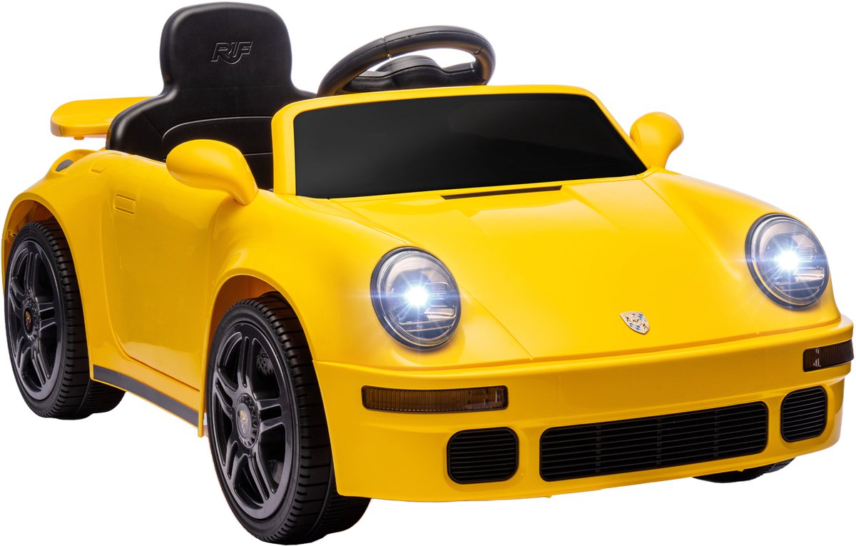 aiyaplay elektrische auto voor kinderen kunststof metaal 103l x 55b x 44h cm geel