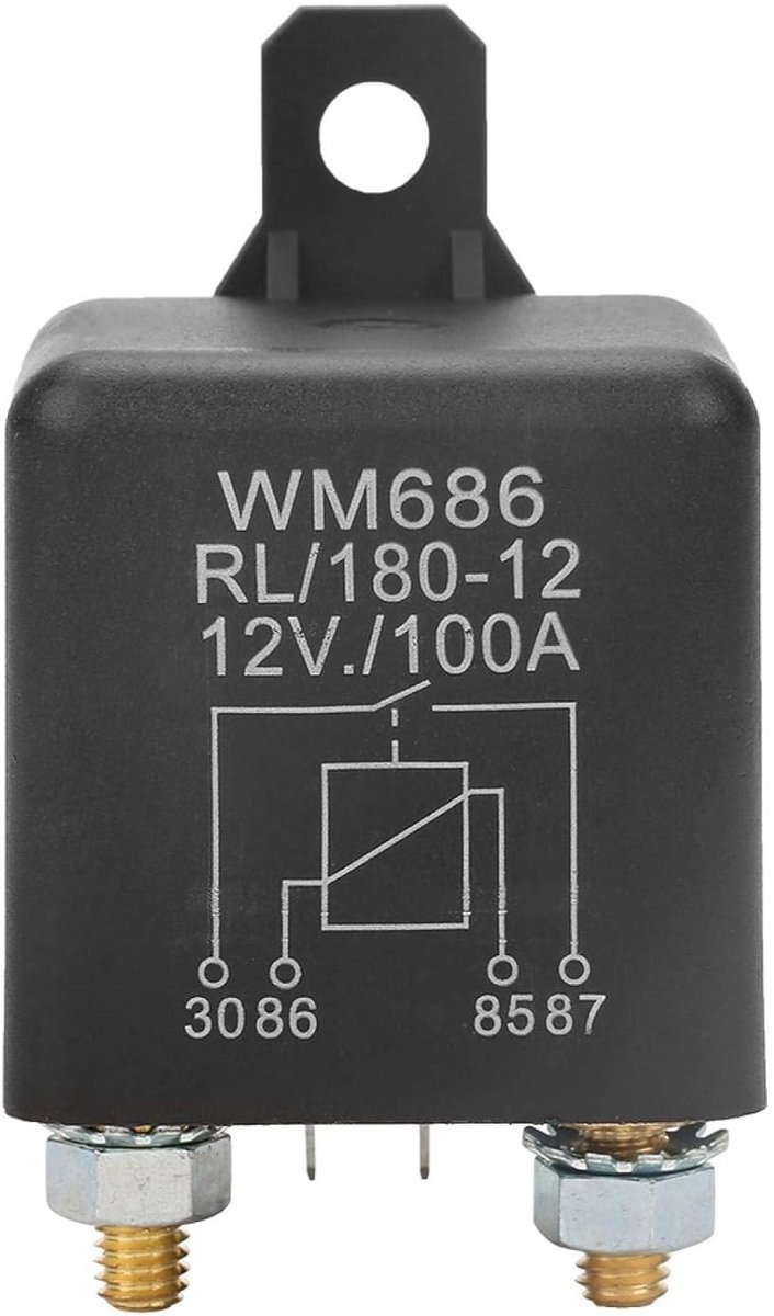 Allecto - Auto startrelais - Zwaar belastbaar - Startaccu - 12V - Auto elektrisch startrelais - Accu startrelais - Voertuigonderdelen - Zwart model Accuvoertuig kopen online