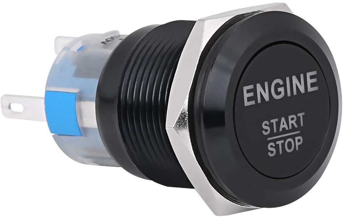 allecto car engine start switch led verlichting universele 12v start stop drukknop eenvoudige installatie duurzaam en betrouwbaar gesch