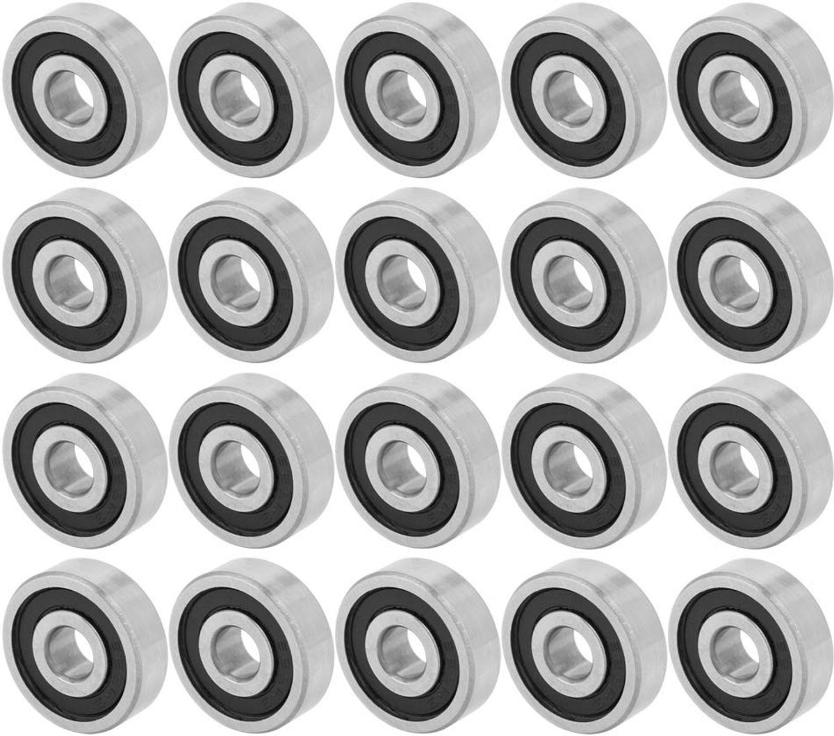 Allecto - Deep-groove Bearing - 625RS - Hoogwaardige kwaliteit - 16mmx5mmx5mm - Rubberen afdichting - Geschikt voor diverse toepassingen - 20 stuks Skateonderdeel kopen online