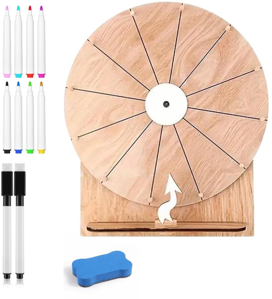 Allecto - Gelukkige Draai - Spellen - 30cm Grote Gelukkige Wiel Set - Schrijfbare Gelukkige Wielen - Spinning Wheel voor Woordspellen - Geschikt vo... Buitenspeelvoertuigaccessoire kopen online
