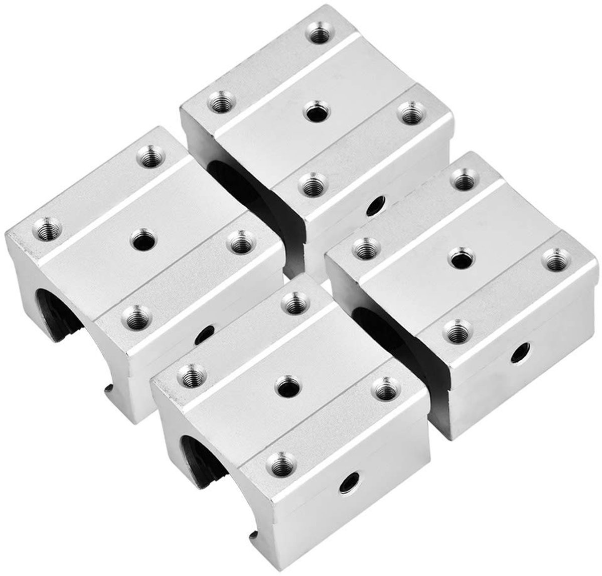 Allecto - Kogellagers - 4 Stuks Open Lineaire Lagerblokken - CNC - 16mm Aluminium - Hoogwaardige prestaties - Geschikt voor machinebouw - Aluminium Skateonderdeel kopen online