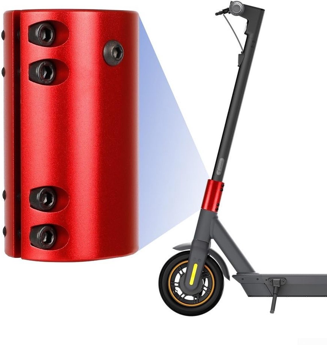 Allecto - Opgewaardeerde vouwklem - Robuust slot - Rood - Elektrische scooter onderdelen - Duurzaam en praktisch - Geschikt voor Ninebot Max G30 - ... Buitenspeelvoertuigaccessoire kopen online