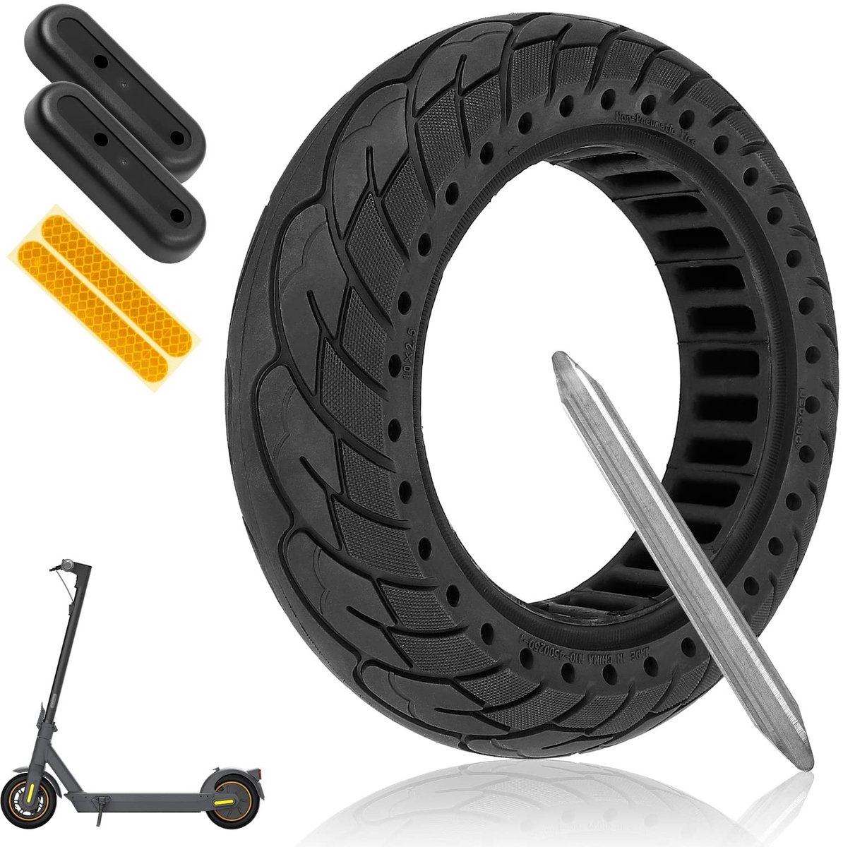 Allecto - Scooterbanden - Duurzaam en Veilig - 10 Inch - Stevige Solid Tires - Geschikt voor Elektrische Steps - 10 x 2.5 Buitenspeelvoertuigaccessoire kopen online