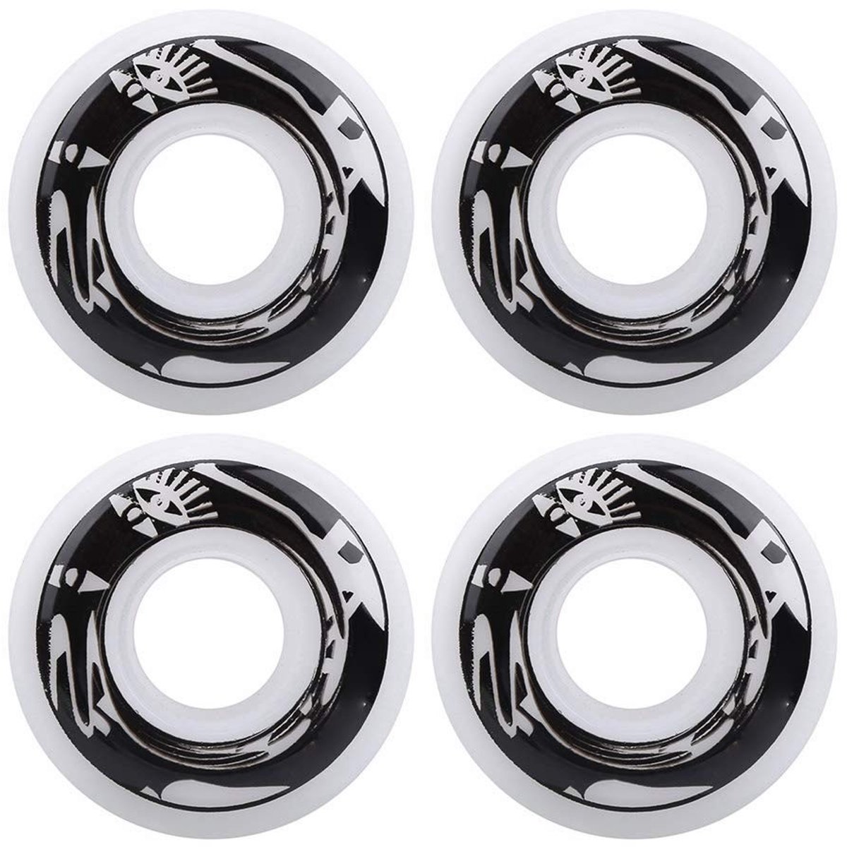Allecto - Skateboardwielen - PU-wielen - Duurzaam en elastisch - Wit design - Geschikt voor e-scooters en skateboards - 4-delige set Skateonderdeel kopen online