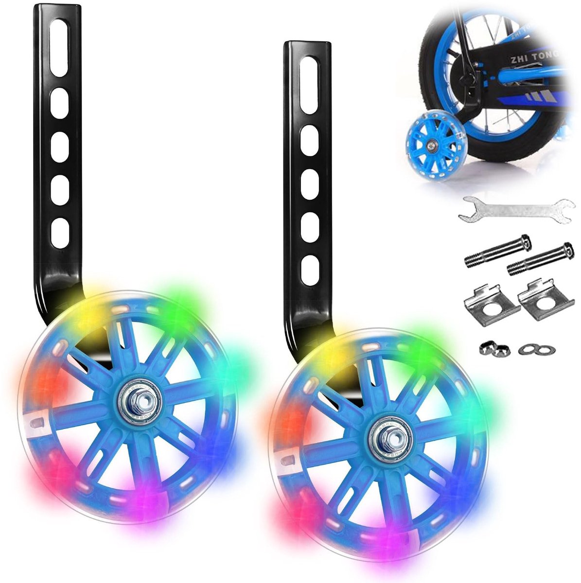 Allecto - Stabilizer Wheels - Extra Wielen - Voorzien van hoge kwaliteit - Blauw - Training Wheels - Geschikt voor fietsen van 30-50 cm - Kinderen Skateonderdeel kopen online
