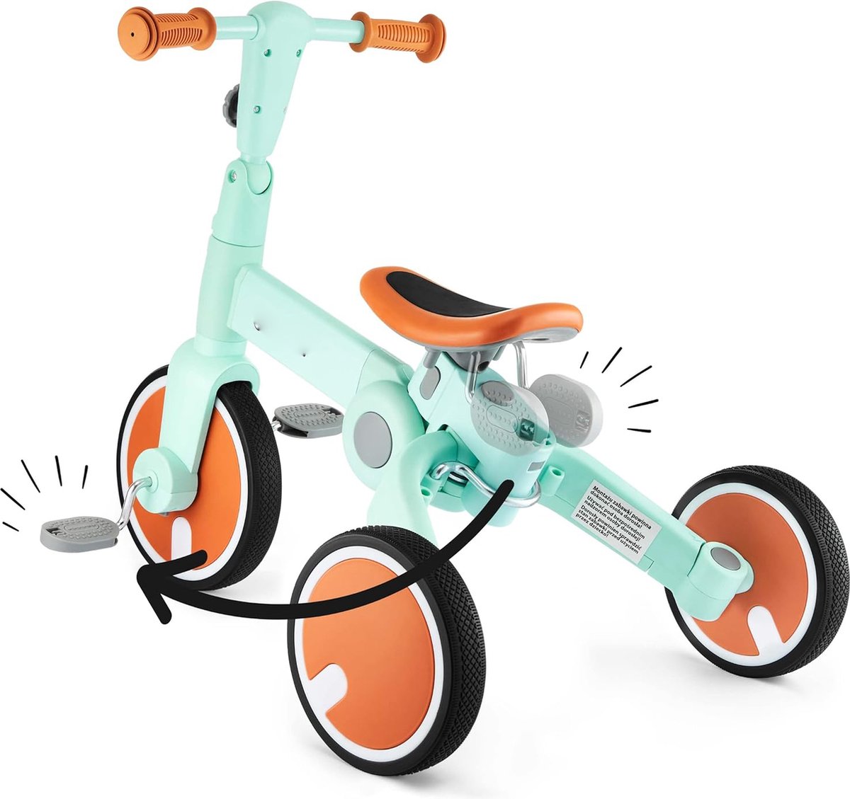 Balancefiets 5-in-1 Trike voor Kinderen van 1,5 tot 5 Jaar - Baby Loopfiets met Verwijderbare Pedalen - Geschikt als Balancefiets en Driewieler - Mint Groen Loopfiets kopen online