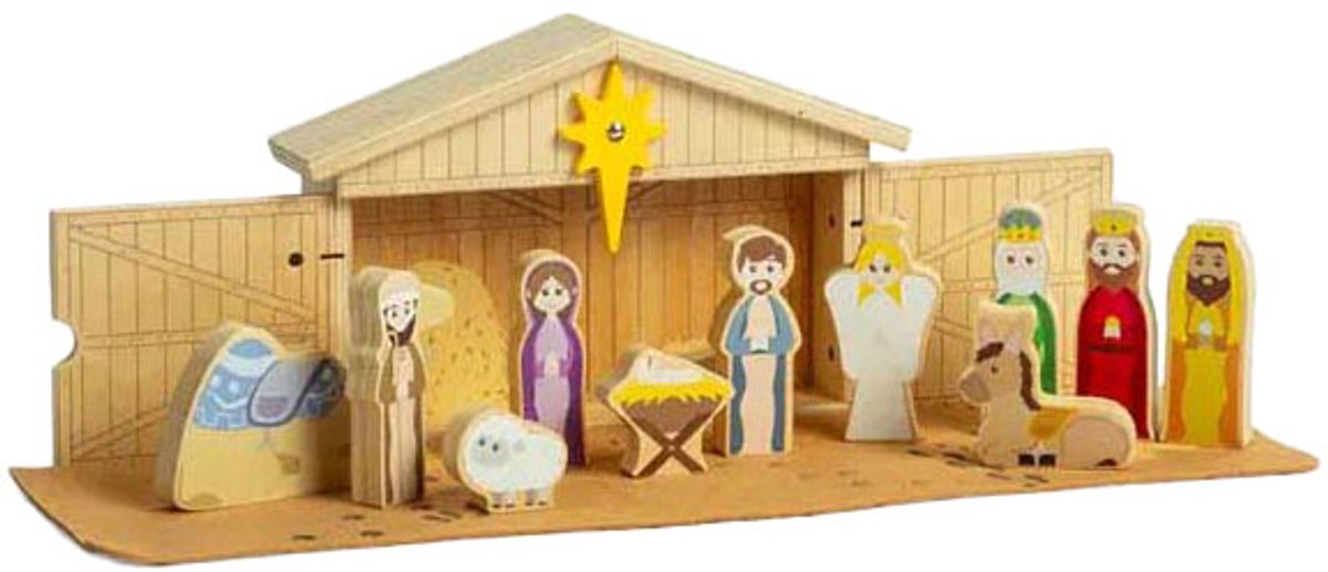 bigjigs houten kerststal set educatief speelgoed kerstmis