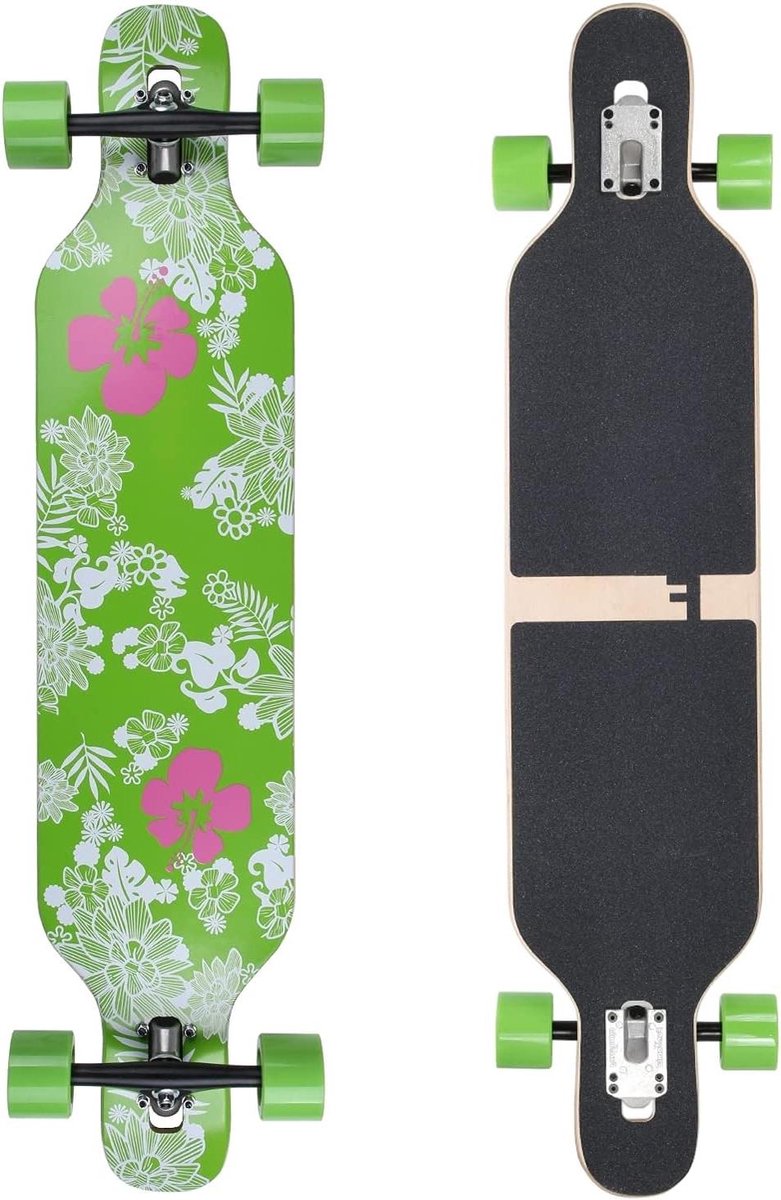 Camber Longboard - Cruiser Board - Cruisen en Slides - Symmetrisch Gebouwd - 106 cm - Bruin Longboard kopen online