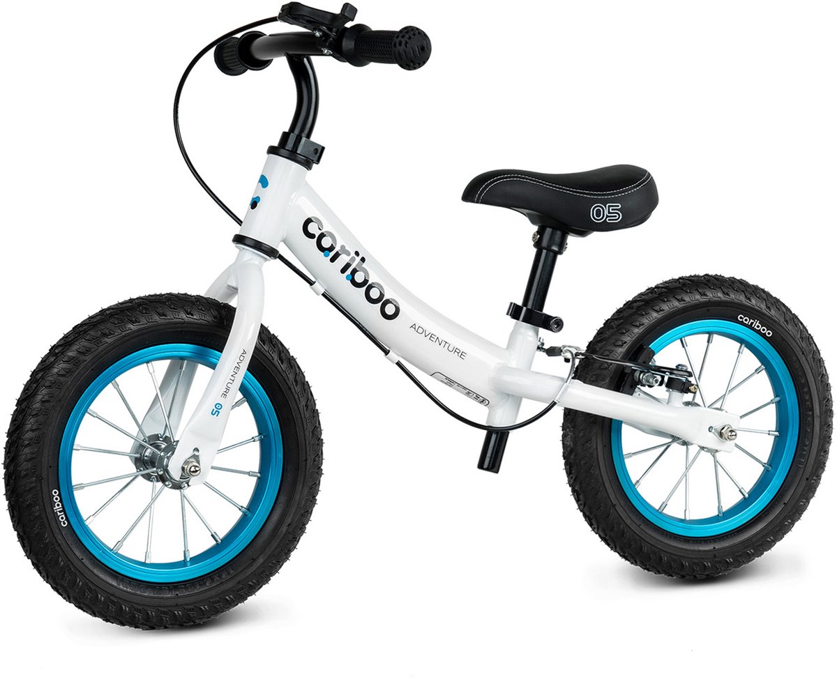 Cariboo - Adventure - Loopfiets - Vanaf 2 jaar - wit-blauw - Verstelbaar Stuur en Zadel Loopfiets kopen online