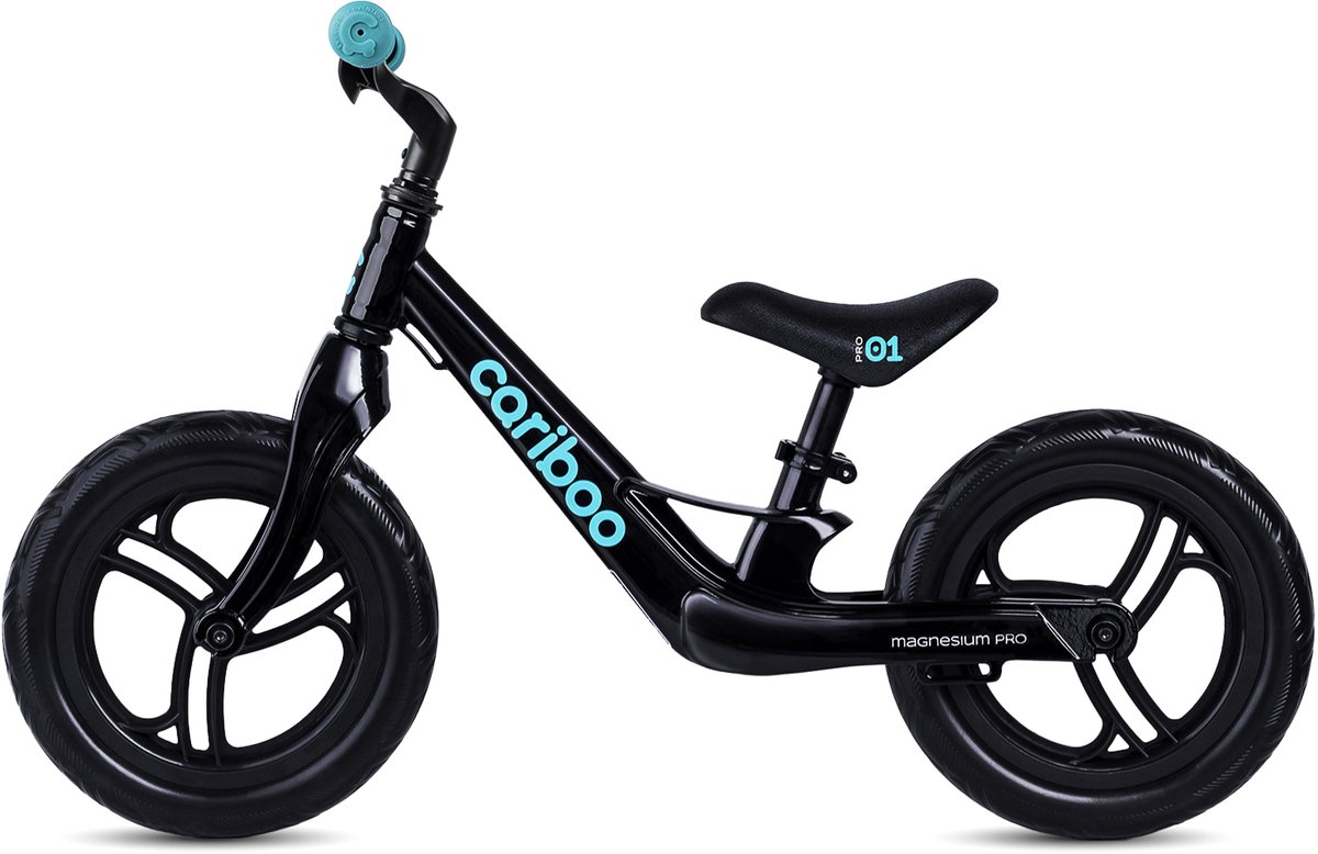Cariboo Magnesium Pro - Loopfiets - Vanaf 2 jaar - voor Jongens en Meisjes - 12 inch - Zwart - Anti-lek EVA Banden - Verstelbaar Stuur en Zadel Loopfiets kopen online