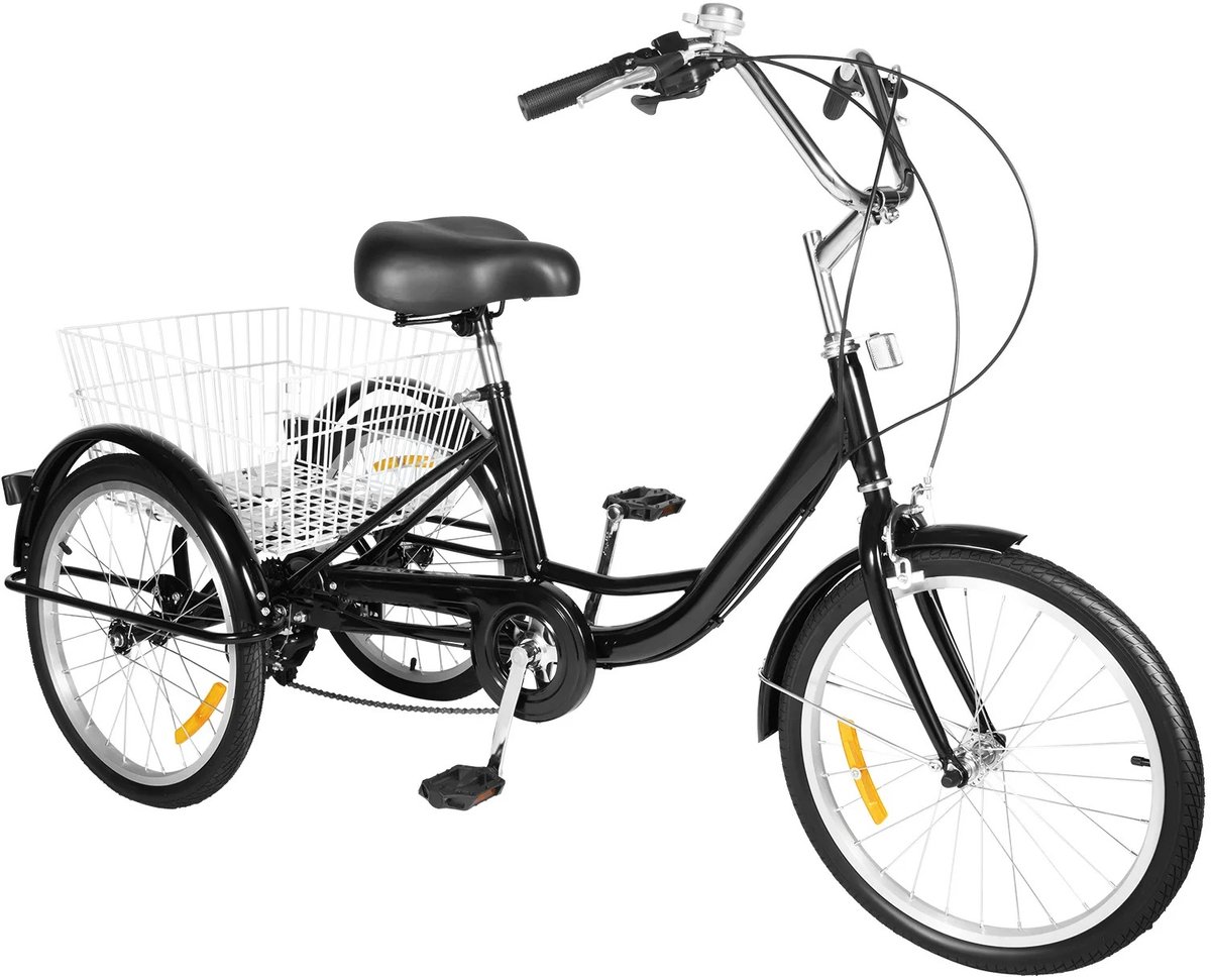 Cellista Driewieler voor Volwassenen - 8 Versnellingen - Met Achtermand - Fiets - Driewielers - Comfortabel PU-Zadel - Zwart Driewieler kopen online