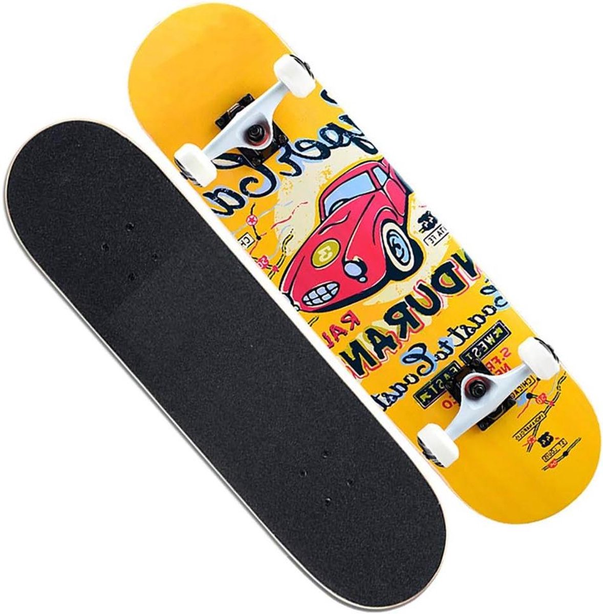 compleet skateboard beginners board trucs en fun duurzaam esdoorn dek 31 x 8 inch zwart