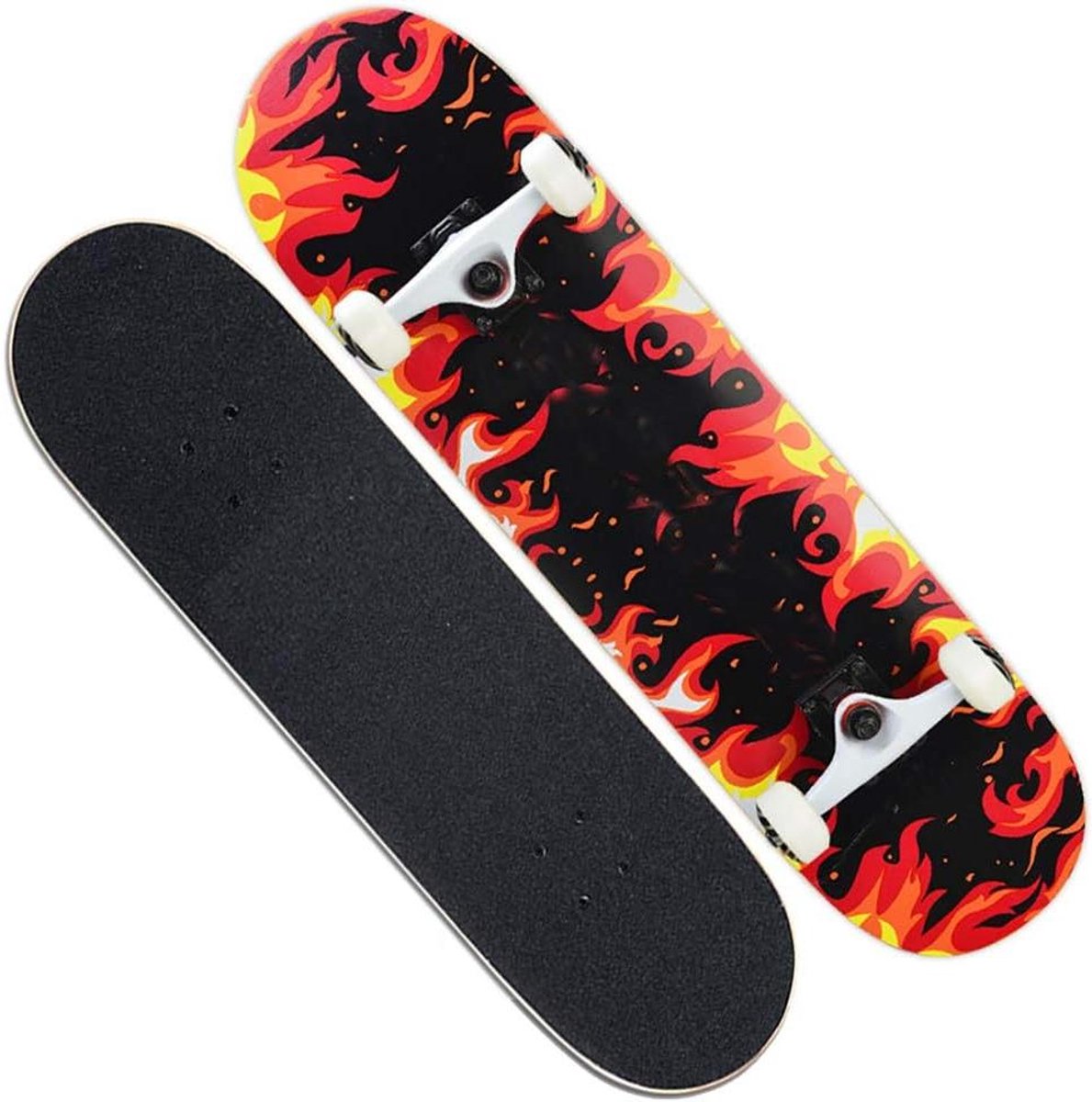 compleet skateboard beginnersboard trucs leren dubbel kicktail ontwerp 31 x 8 inch zwart