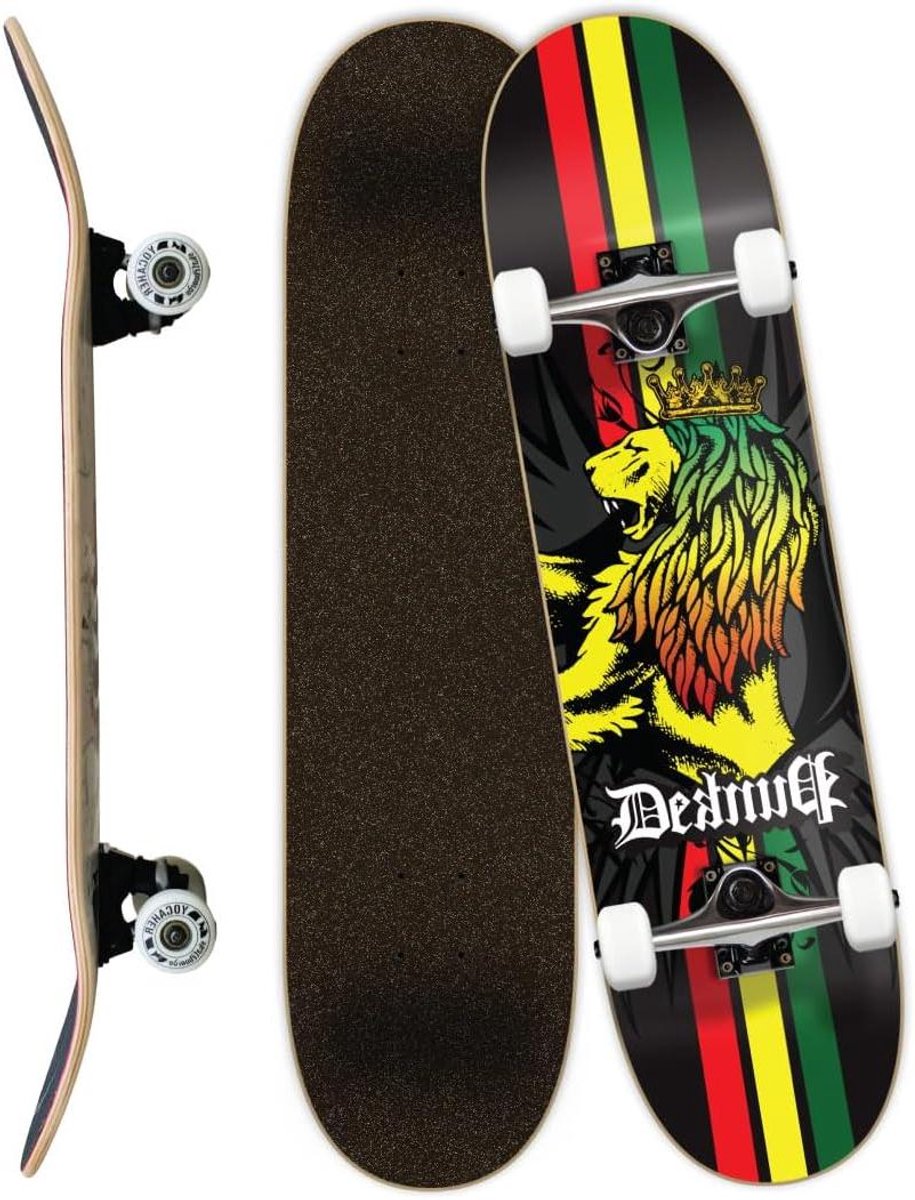 Compleet Skateboard - Pro Skateboard Trickboard - Skaters Gebruik - 7-laags Esdoorn Dek - 7.75 x 31 inch - Rasta Skateonderdeel kopen online