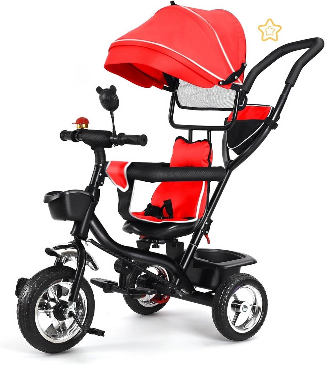 Driewieler 4-in-1 - Loopfiets Peuter - Kinderen Leren - Opvouwbaar Schaalbaar - 10 Maanden - 5 Jaar - Rood Driewieler kopen online