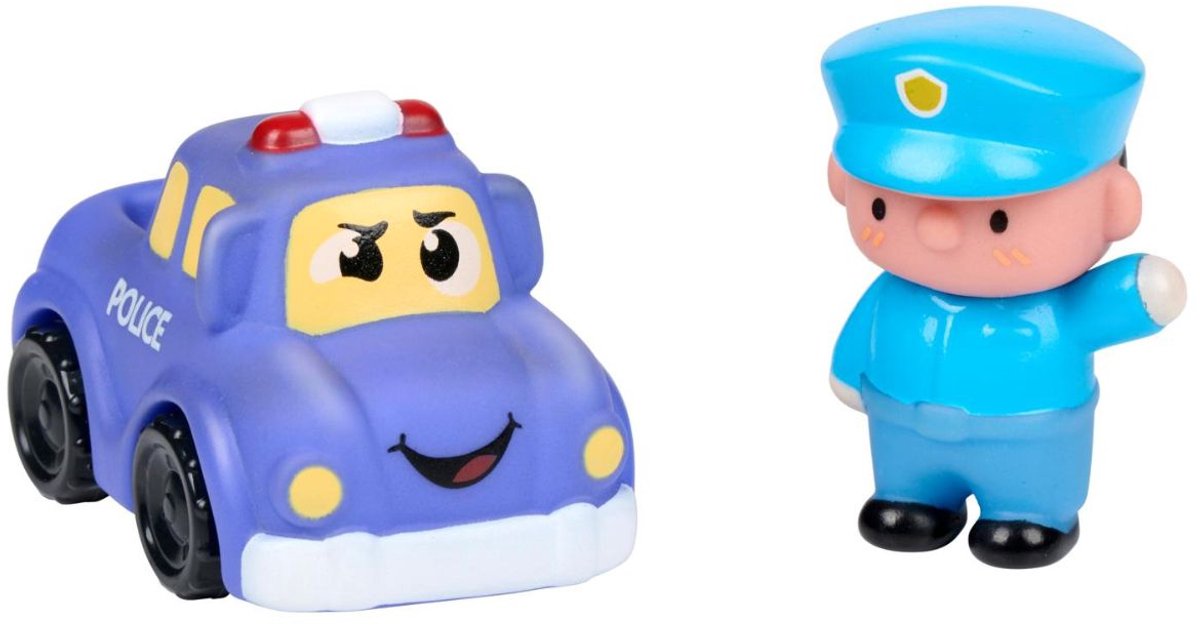 Eddy Toys Politie Speelset - Politieauto met Pop - 2-delig - Blauw Loopauto kopen online