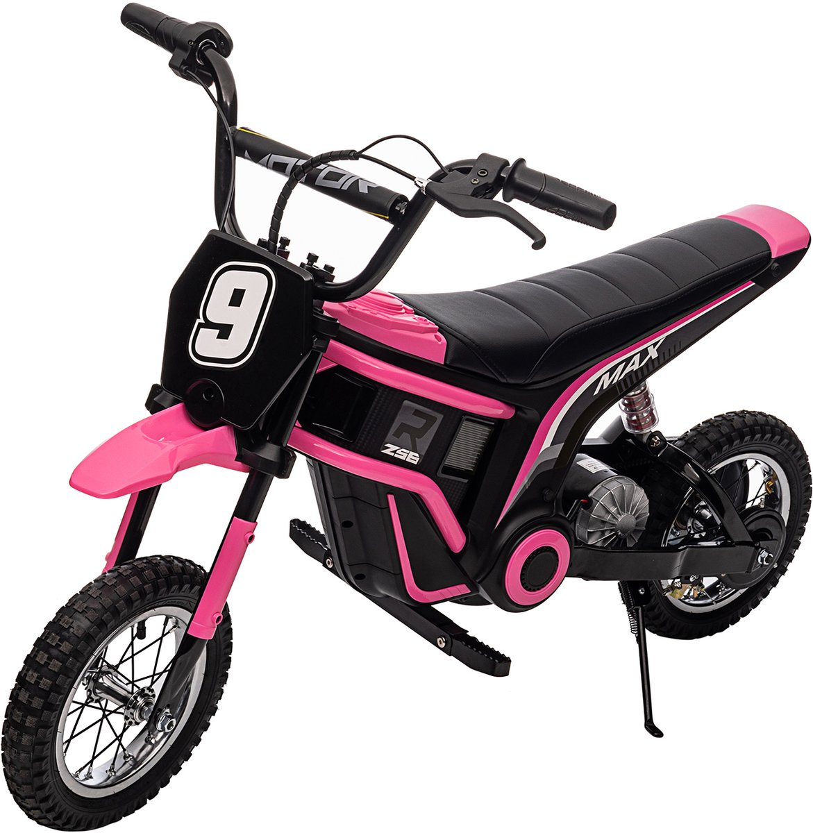 elektrische crossmotor voor kinderen 8 12 jaar 24v 350w kindermotor met 3 snelheden tot 23 km u all terrain vering max 60 kg roze
