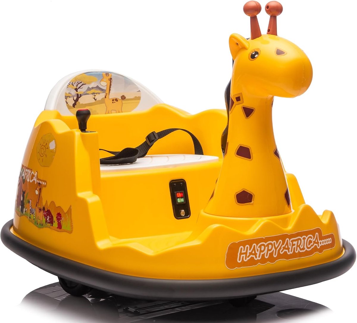 Elektrische Kinder Botsauto 6V - Giraffe Design - Met Afstandsbediening, 360° Rotatie, Bluetooth & LED - Voor Kinderen 2 tot 5 Jaar - Max 30kg - Geel Accuvoertuig kopen online