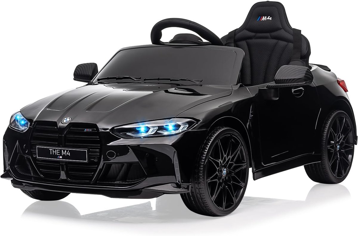 elektrische kinderauto 12v met afstandsbediening sportauto voor kinderen 3 tot 8 jaar met bluetooth muziek led verlichting soft start zwart