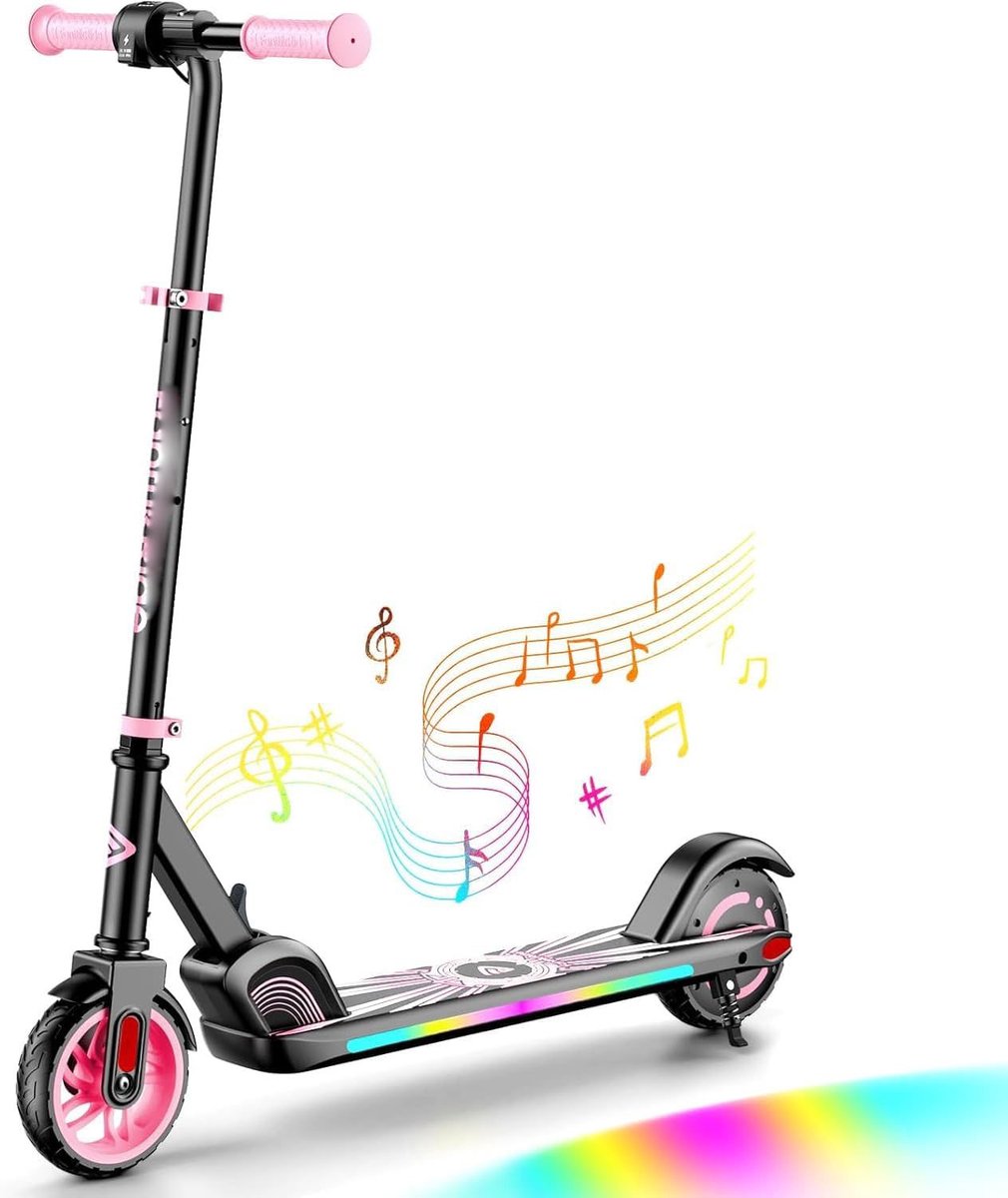 Elektrische Step voor Kinderen vanaf 8 Jaar - Bluetooth Muziek - Regenboog LED Verlichting - 8/12/16 km/u - Bereik 8 km - LED Display - In Hoogte Verstelbaar - Opvouwbare Kinderstep Buitenspeelvoertuigaccessoire kopen online