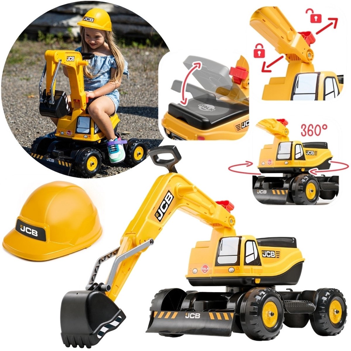 falk jcb graafmachine graafmachine roterende gele bewegende bak vanaf 3 jaar uni