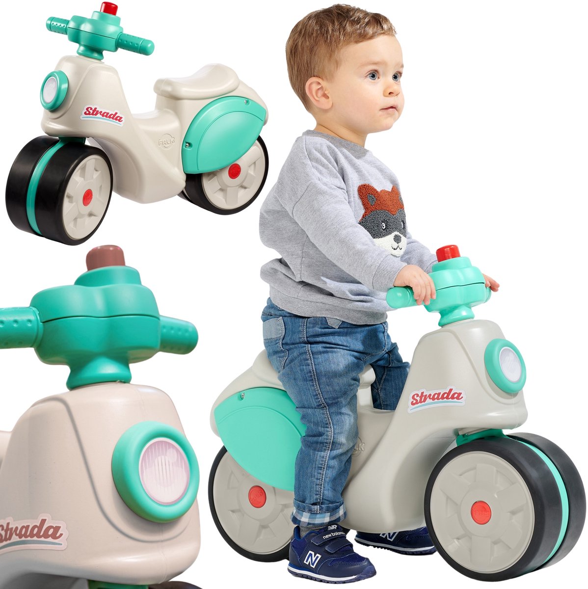 falk loopscooter strada retro silent banden vanaf 1 jaar uni