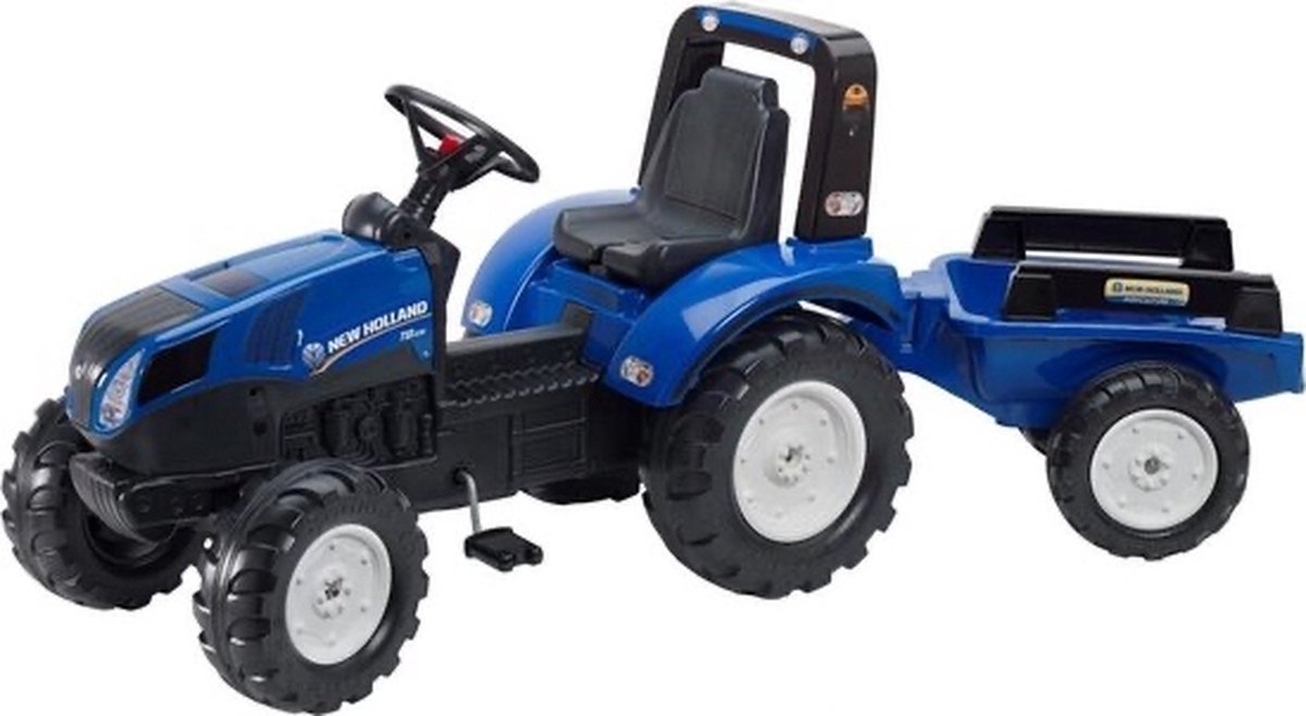 falk new holland traptractor met aanhanger blauw