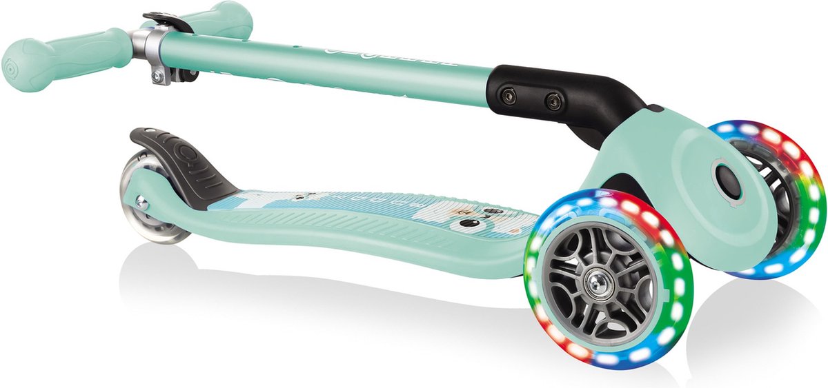 Globber Primo Foldable Lights step met 3 wielen in blauw met print Step kopen online