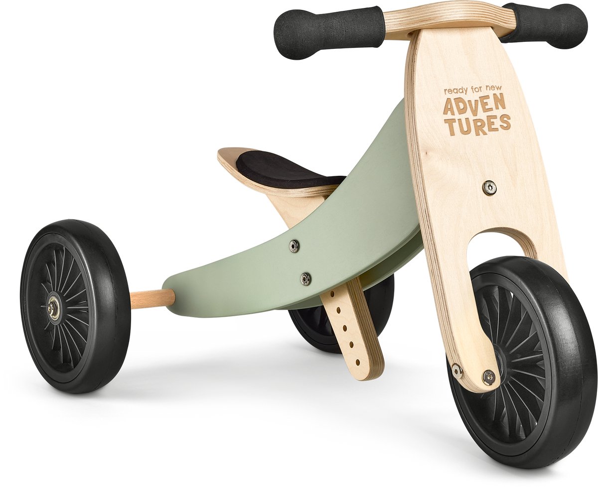 Houten driewieler en Loopfiets - 2-in-1 - Verstelbaar van 25-34cm - Kinderspeelgoed - Kinderfiets Driewieler kopen online