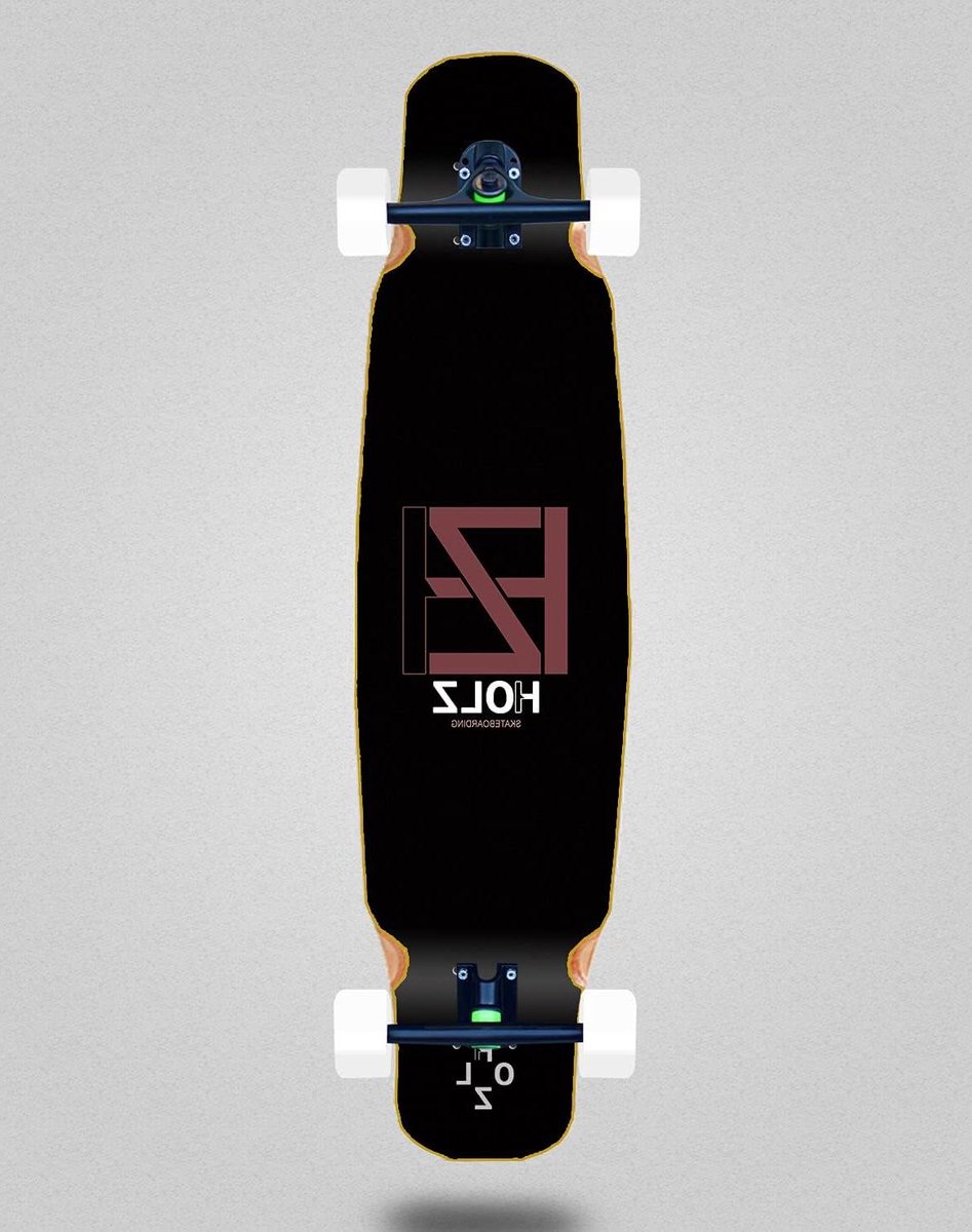 houten longboard skateboard compleet board cruisen door de stad mix bamboe hout 46x9 inch basic black