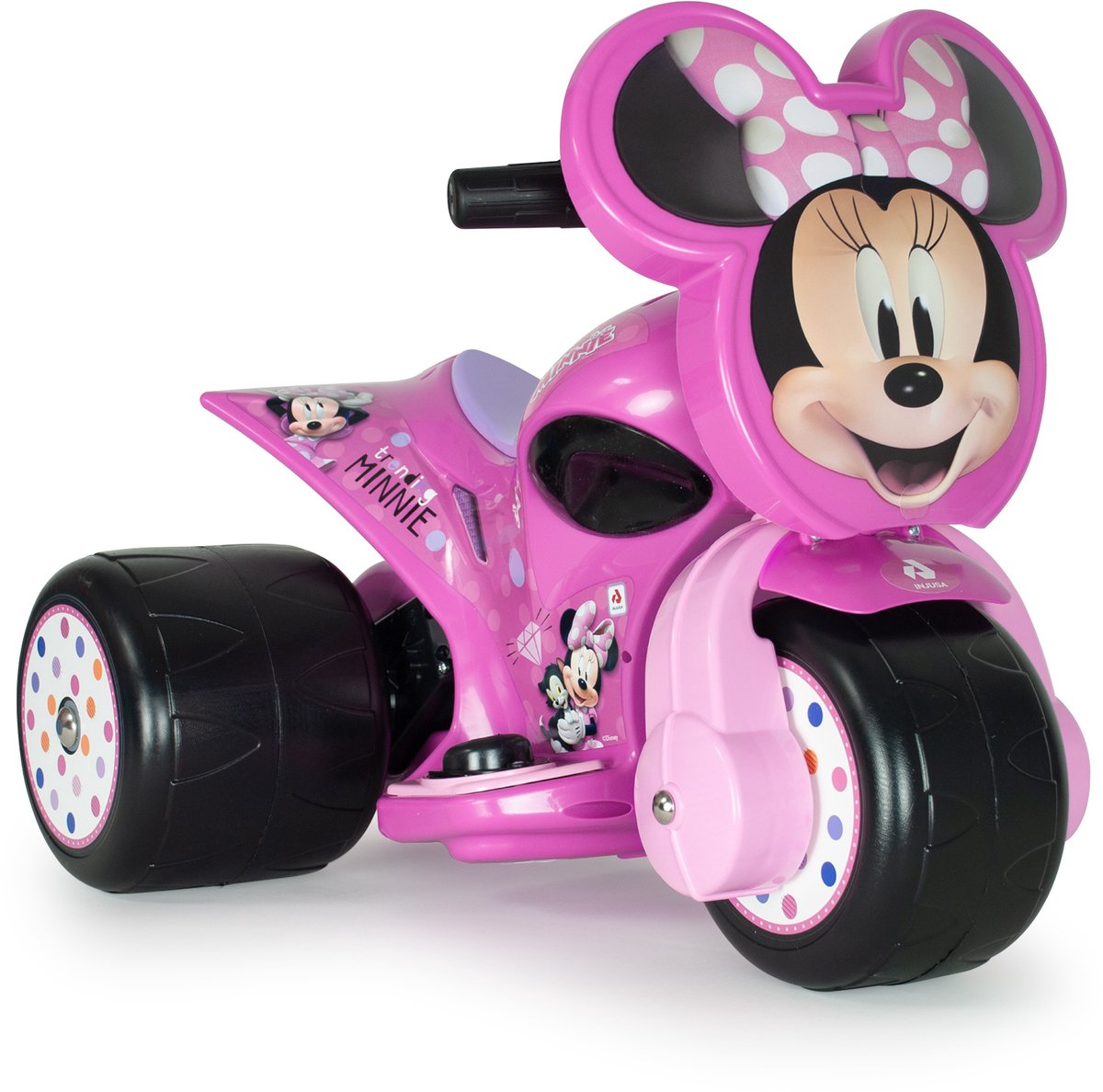 injusa minnie mouse samurai trimoto accuvoertuig 6v max 3 km h max draagkracht 25 kg roze