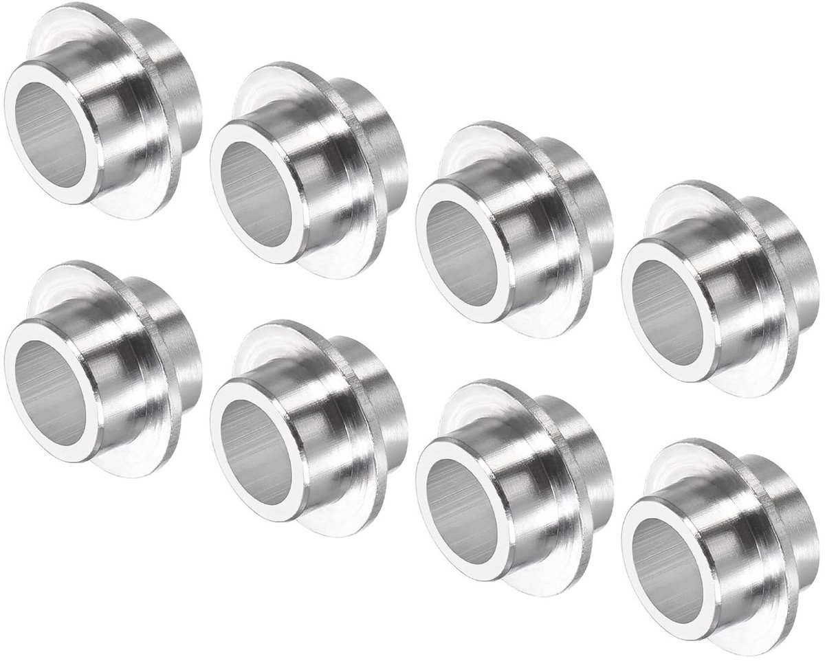 Inline as bushings en spacers - 8-pack aluminium lagers voor skatewielen, zilver, geschikt voor rollers en skateboarden Skateonderdeel kopen online