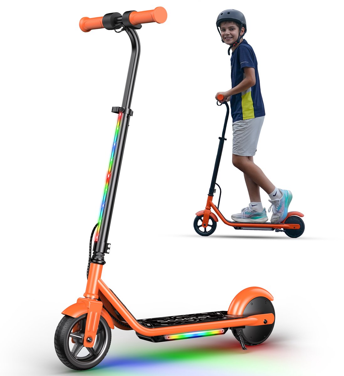 iScooter K2Pro Oranje kleur Elektrische scooter voor kinderen-3 Snelheden-Meerkleurige LED's-Geweldig cadeau Step kopen online