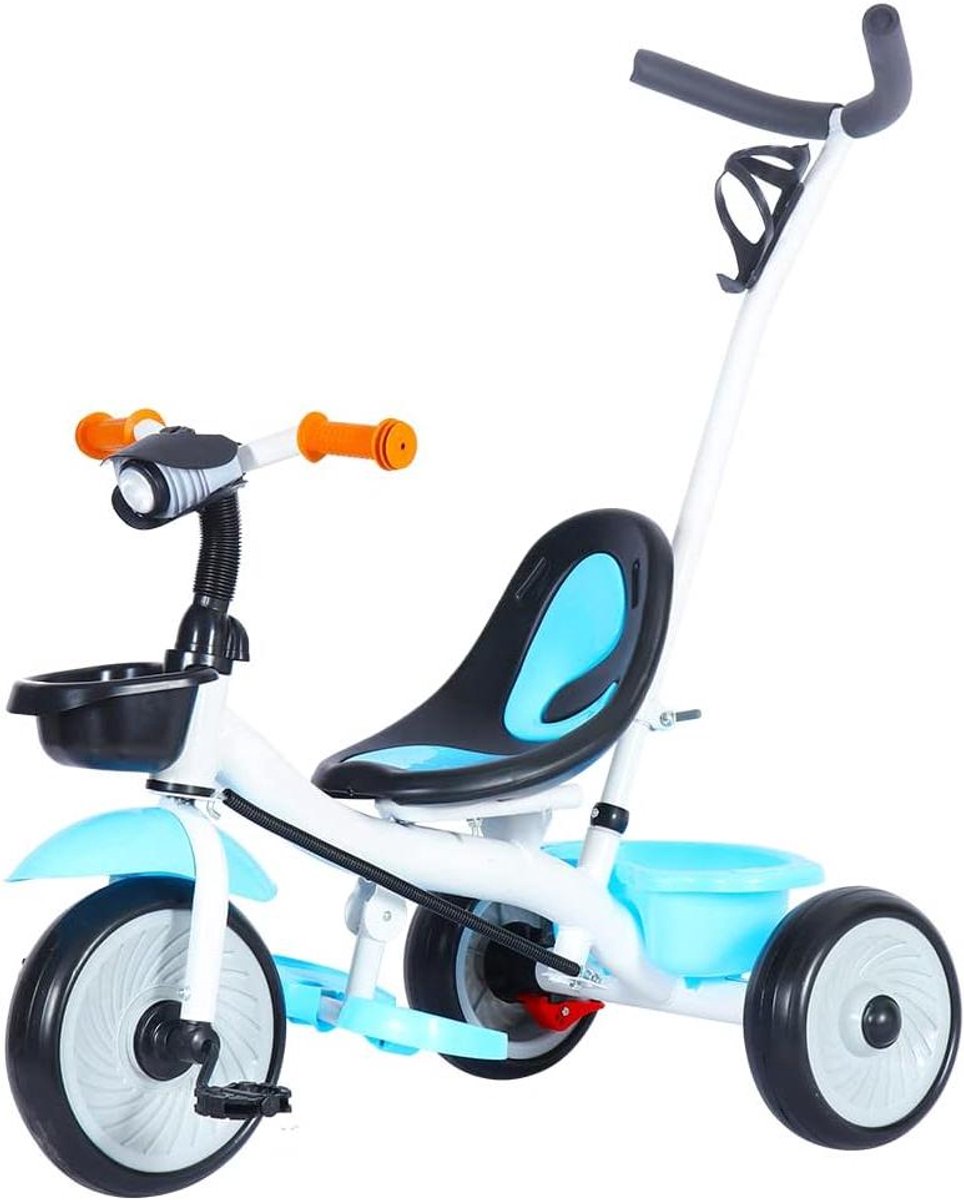 Kinderdriewieler - Loopfiets Baby - Buiten Spelen - Omkeerbare Zitting - 3-in-1 - Wit Blauw Driewieler kopen online