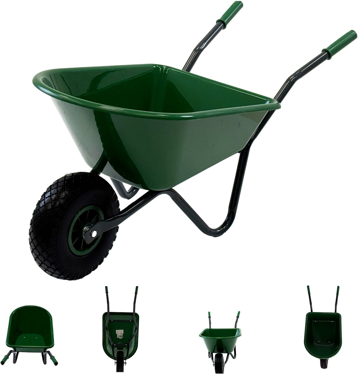 Kinderkruiwagen uni donkergroen 40 kg 20L kunststof kuip massief rubberen wielkruiwagen tuinkruiwagen Speelgoedkruiwagen kopen online