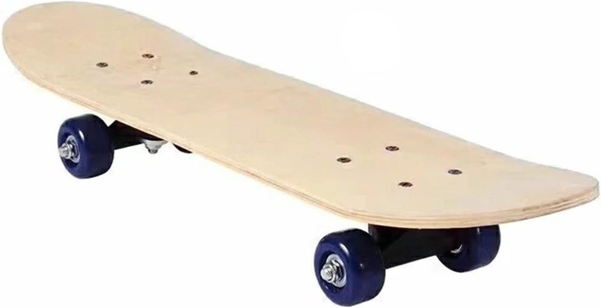 Kinderskateboard - Dubbel Kick Board - Leren Tricks - Zeven Lagen Esdoorn - 60x15cm - Blanco Skateonderdeel kopen online