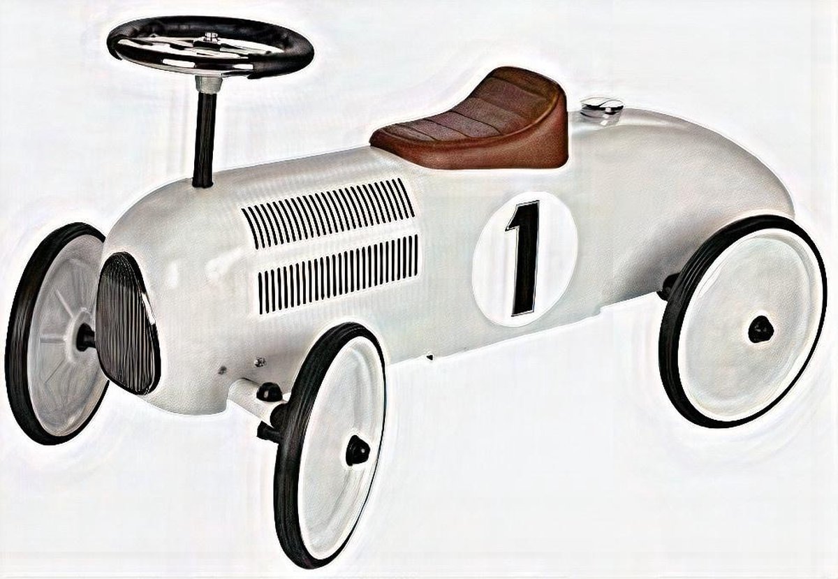 loopauto wit 73 5x35x40cm in metaal en kunststof 1