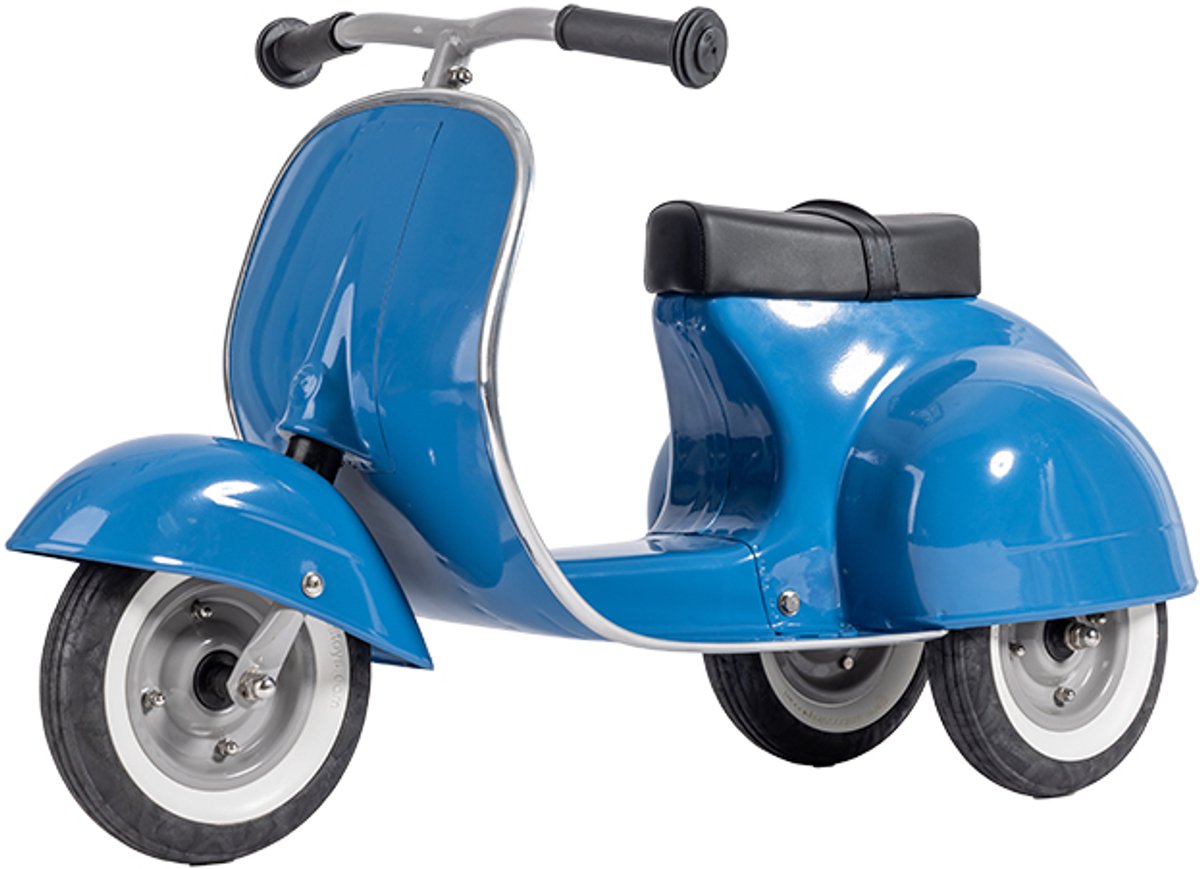 loopfiets scooter ambosstoys blauw ambosstoys vanaf 24 maanden