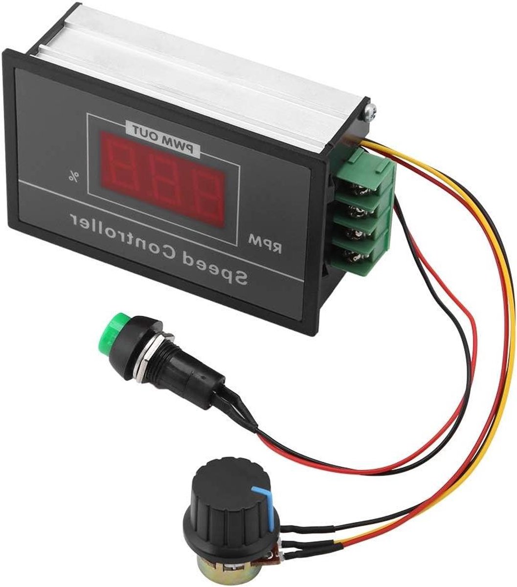 Motor Snelheid Controller - DC Toerentalregelaar - Motor Aan Sturen - Start Stop Schakelaar - 6-60V 30A - Zwart Loopmotor kopen online