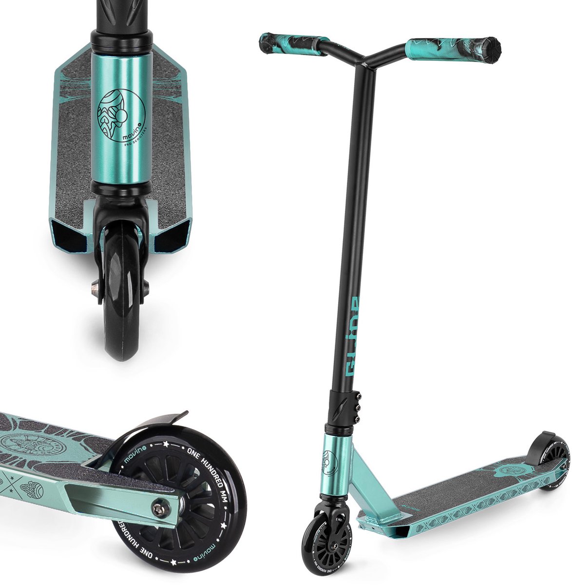 movino glide stuntstep blau vanaf 5 jaar y bar lagers abec 9 aluminium flex fender rem draagkracht tot 100 kg