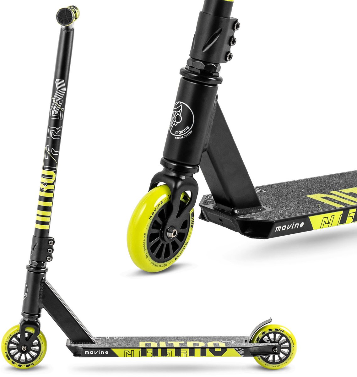 Movino Nitro - Stuntstep - Lime - Flex-remmen - Y-stuur - Peg-cut Step kopen online
