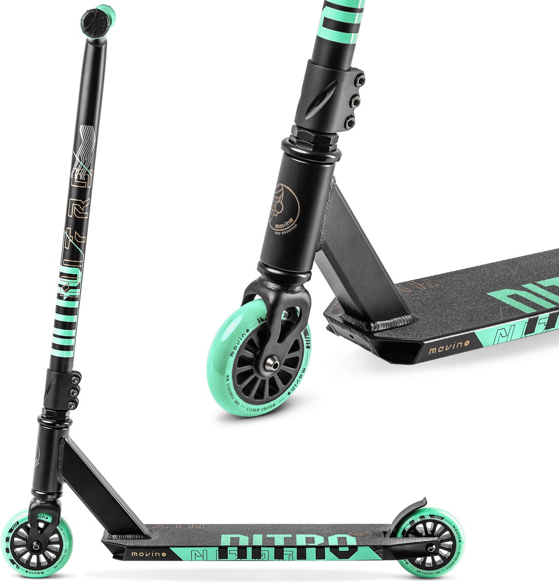 Movino Nitro - Stuntstep - Mint - Flex-remmen - Y-stuur - Peg-cut Step kopen online
